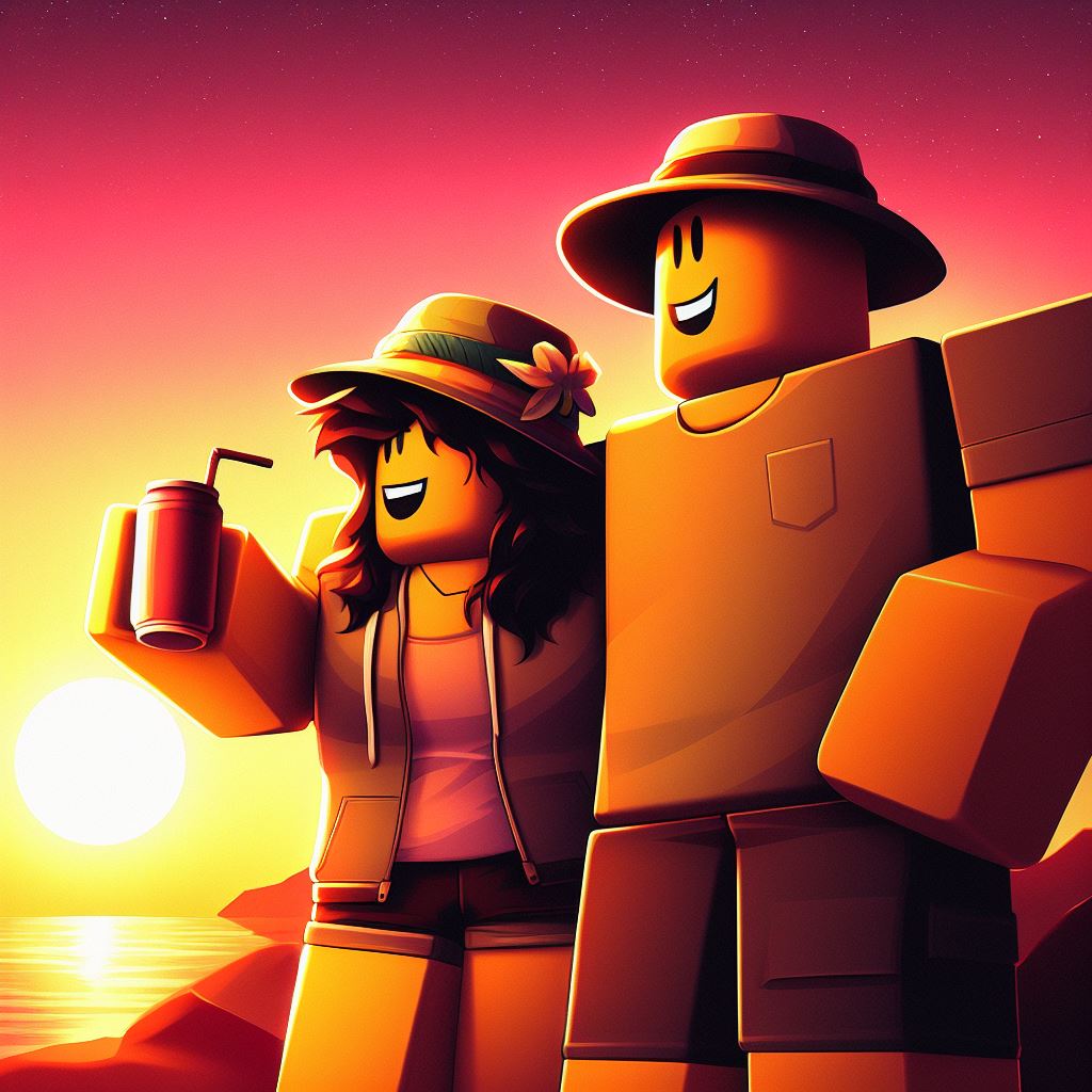 Roblox players sunset